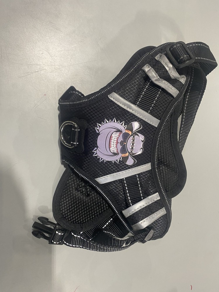 BABYLTRL DOG HARNESS WITH PITPULL GRAPHIC - BLACK