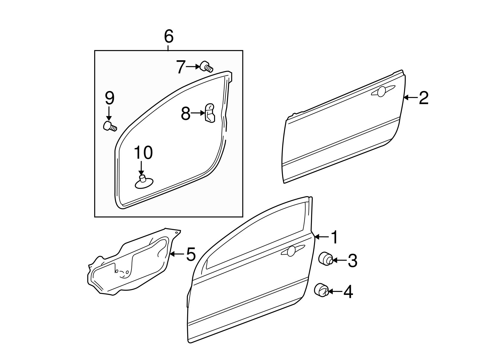 06-11 Honda Civic Coupe (2D) Left (Driver) Door Weatherstrip (72350-SVA-305)