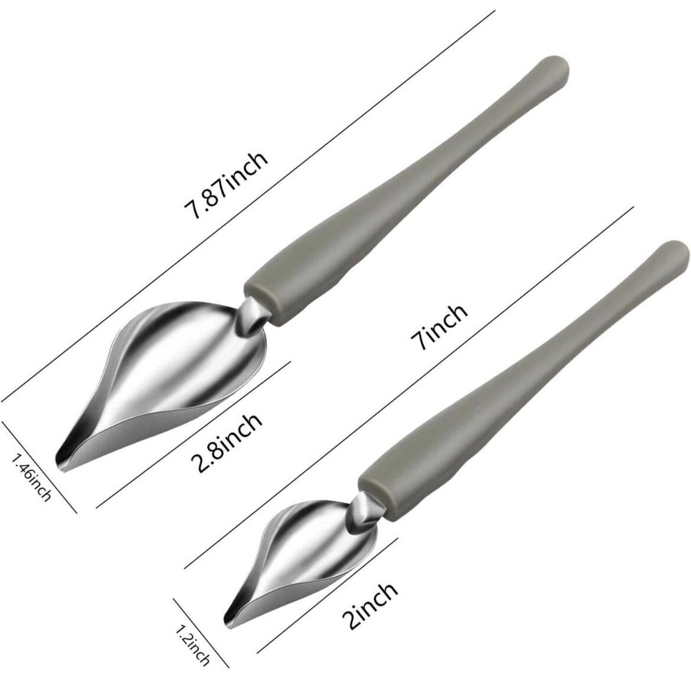 Culinary Drawing Decorating Spoon Set 2 Pcs Saucier Spoons Decorati
