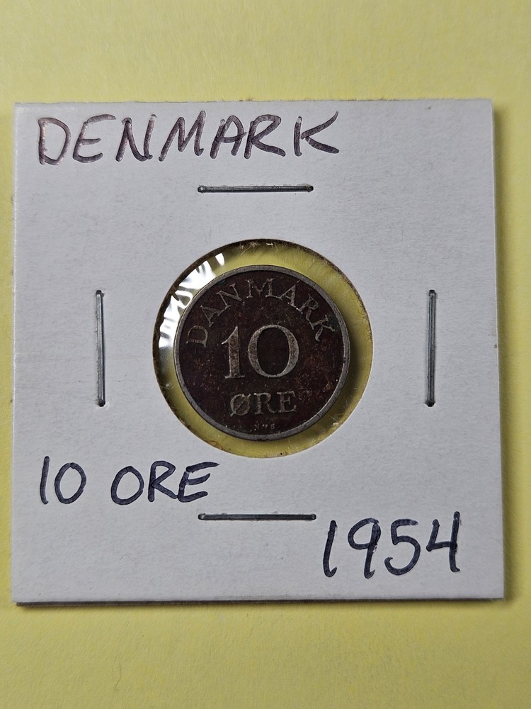 COINS - DENMARK - 10 ORE 1954