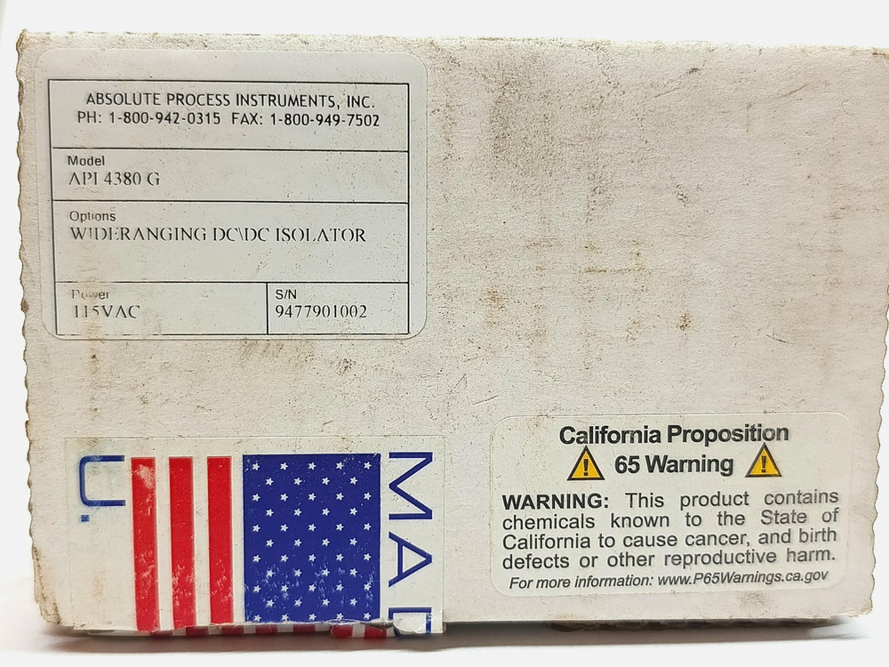 AP I4380 G DC/DC Isolator Absolute Process Instruments 115VAC Power