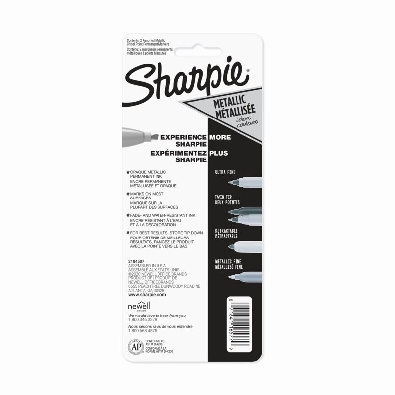 Sharpie Chisel Tip Markers Permanent BLACK Ink Large Broad Marker 2-count(2 pack