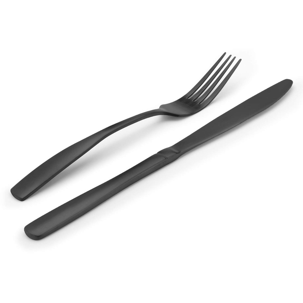 Matte Black Silverware Set, Bysta 20-Piece Stainless Steel Flatware Set, Kitchen
