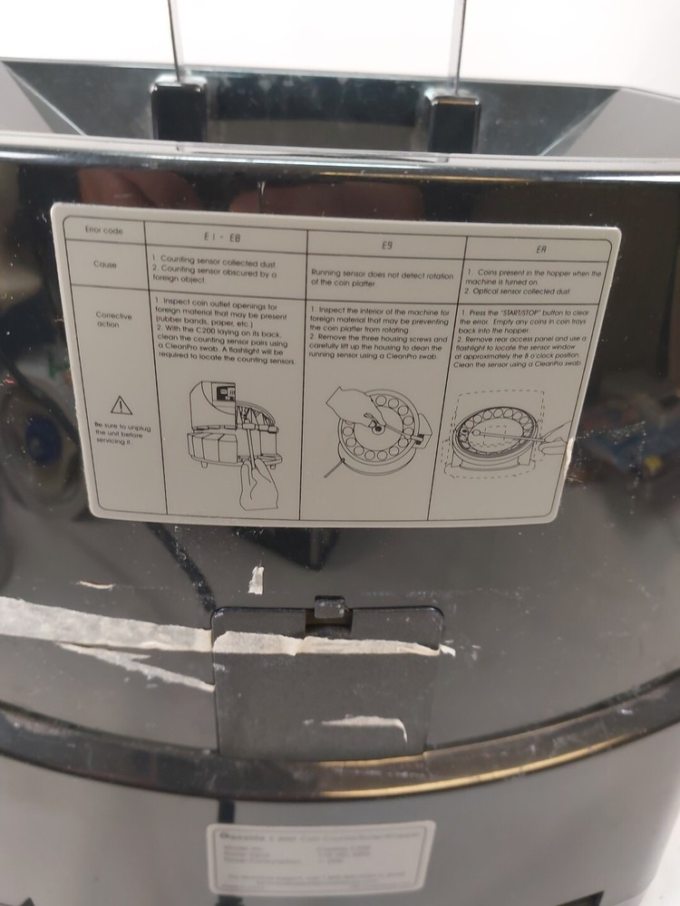 *Tested Working* CASSIDA C200 Coin Change Counter Sorter missing CATCH BINS