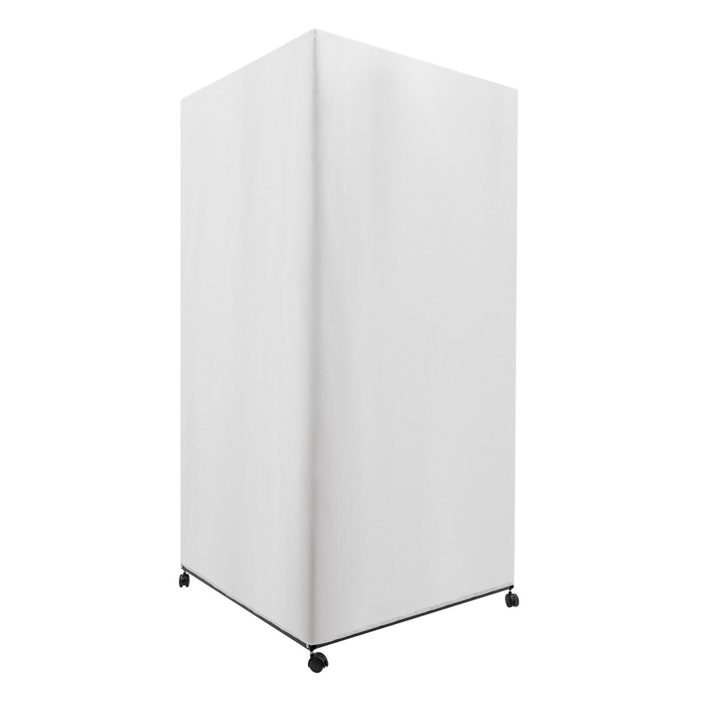 Portable Rectangular Dressing Room 4-Wheels Freestanding Movable Fitting Room