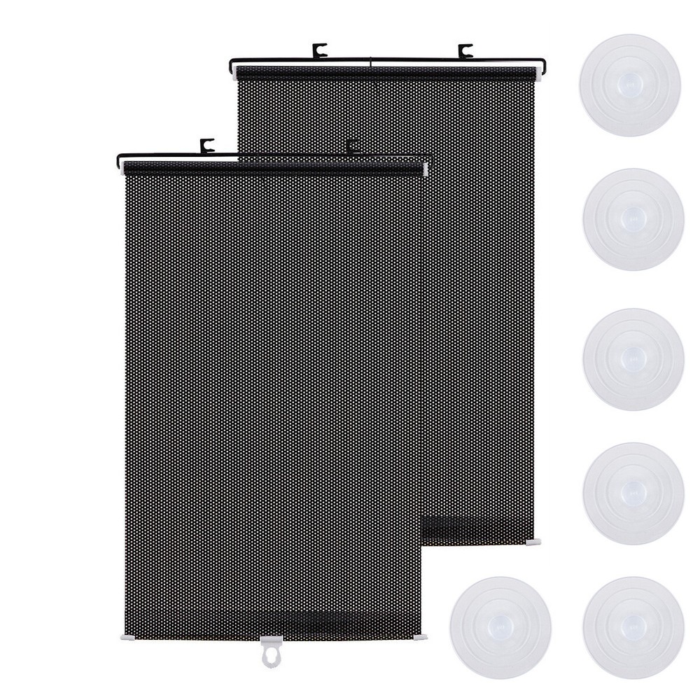 2-Pack Retractable Auto Sun Shade Cover Car Side Window Roller Visor Shield