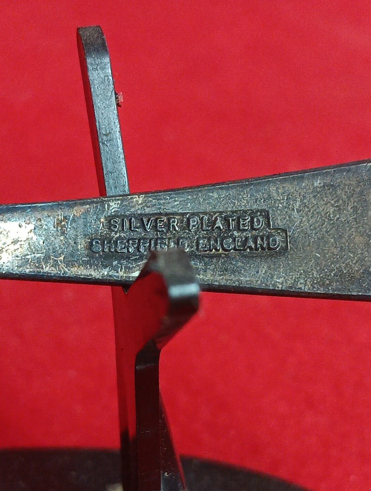 Sheffield England Glass & Silver Plate Sugar Bowl W/Suspended Spoon Original Box