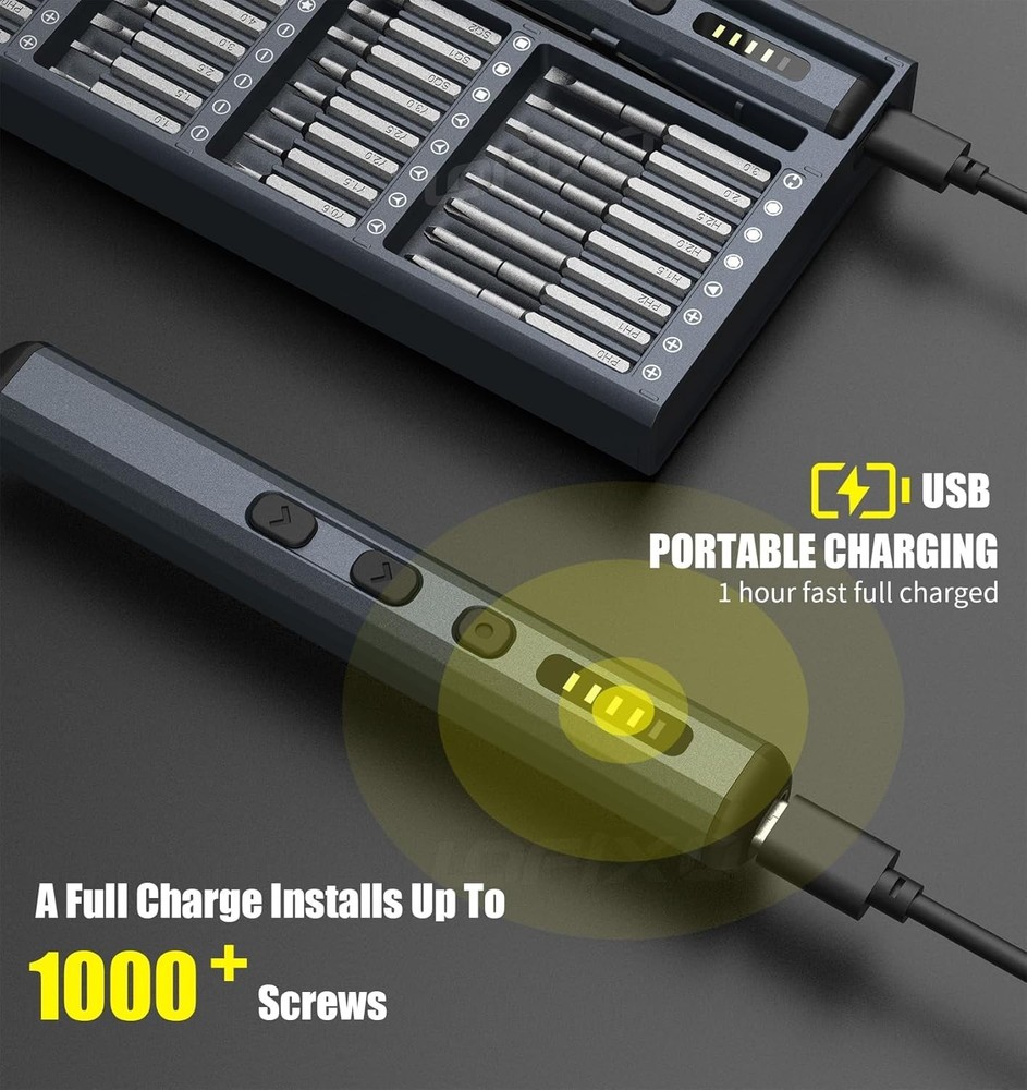Electric Screwdriver Cordless Tool Set,72 PC Rechargeable Power Screwdriver T...