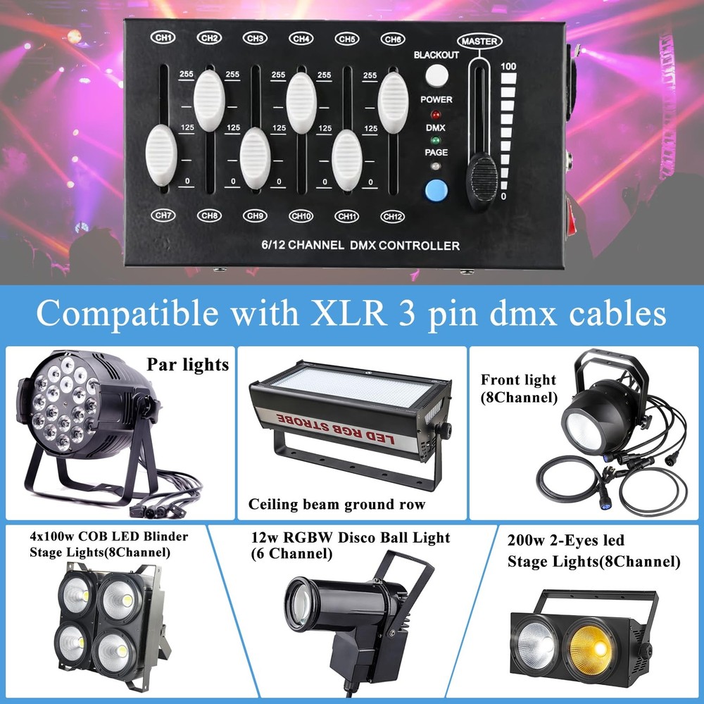 MAD OWL 12 Channel DMX dimming Controller, mini dj Lighting Controller,DMX512...