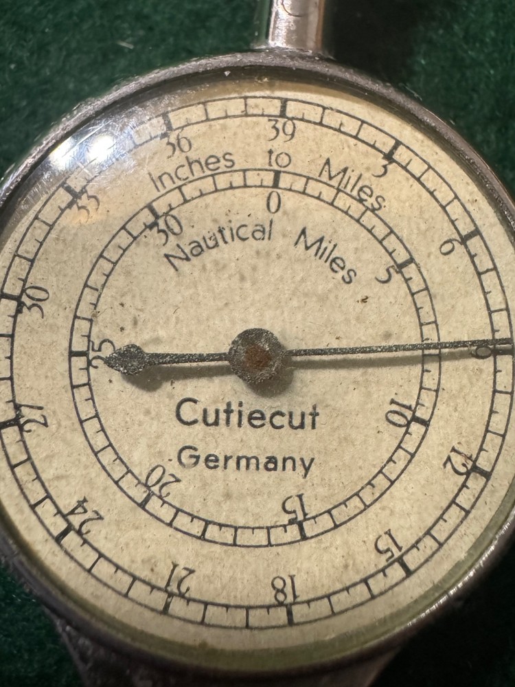 Vintage OpisometerGerman Brunton Map Curvimeter Measuring Drafting Tool Leather