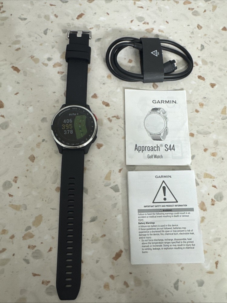 Garmin Approach S44 Golf GPS Smartwatch Black AMOLED Touchscreen