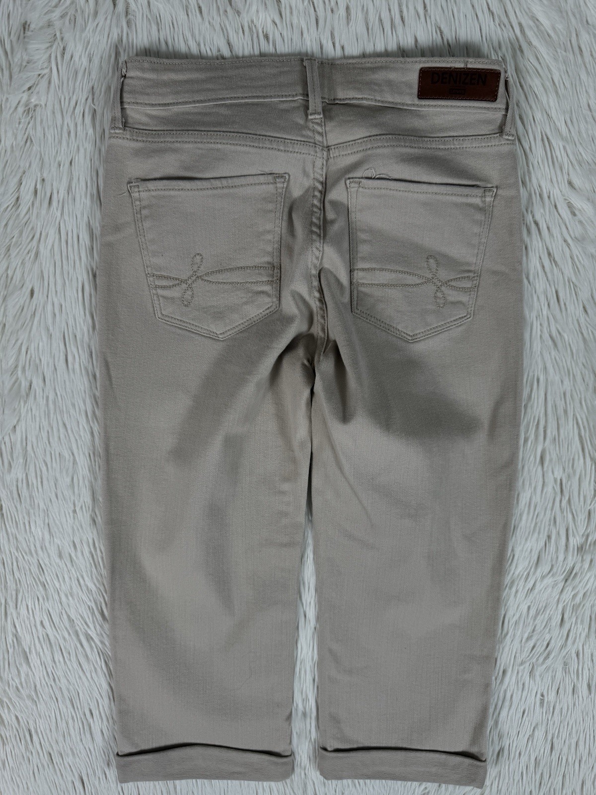 Denizen From Levi's Tan Mid-Rise Cuffed Capri Denim Jeans Women's Size 2