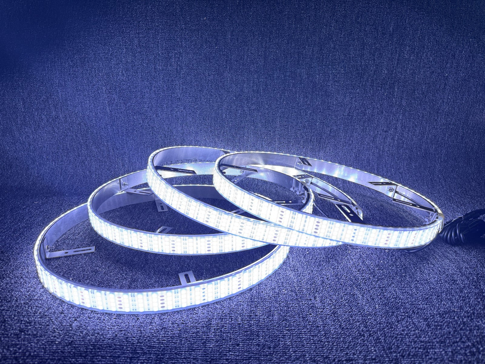 NEW Set 4x 17.5" PURE WHITE QUAD ROW Strobes Truck Car LED Wheel Rim Ring Lights