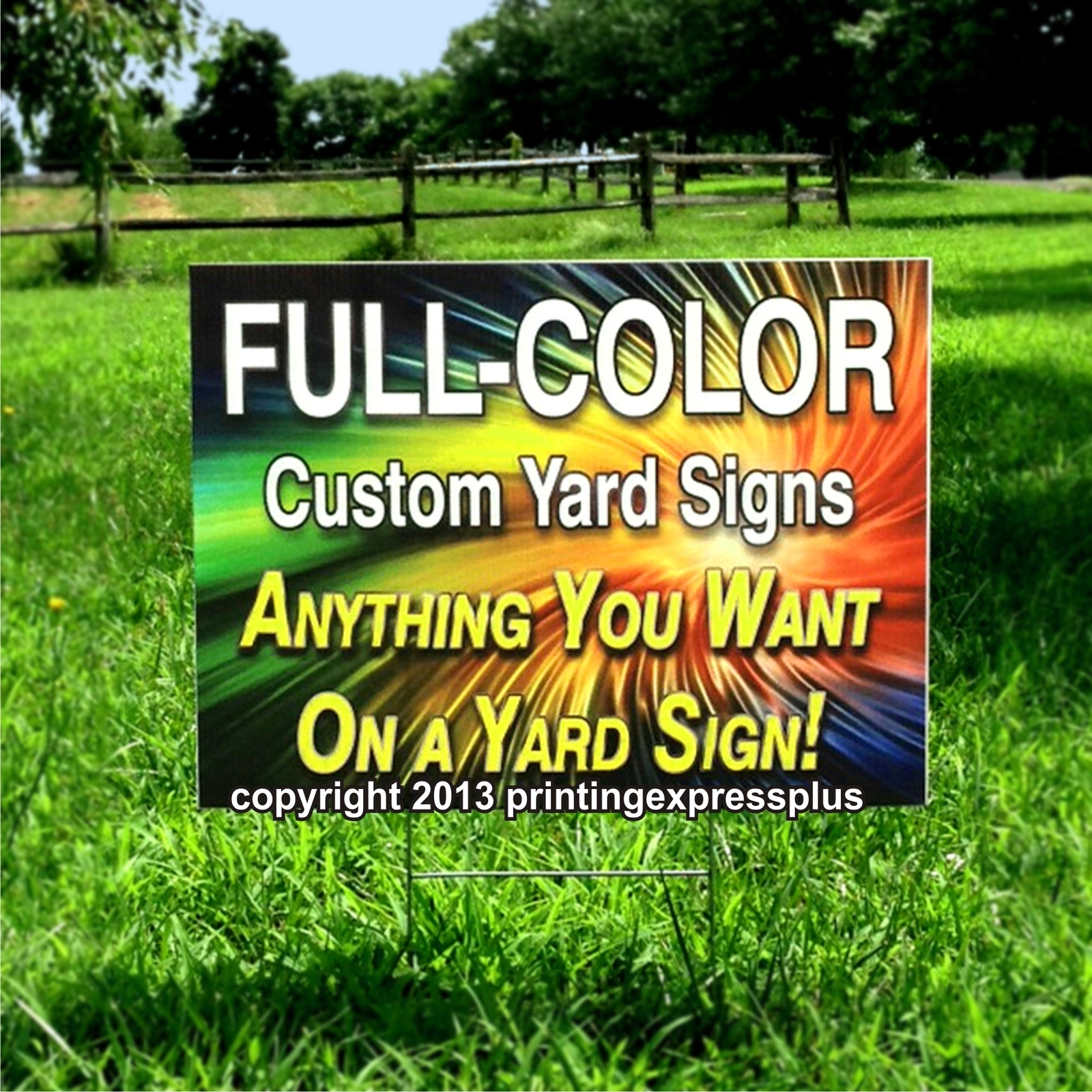 25 18x24 Full Color Custom Yard Signs - Printed Two Sides