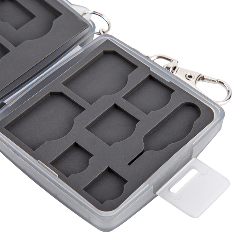 JJC Memory Card Case w/ Lock&Ring fits 2SD+2MSD+2SIM+2Micro SIM+2Nano SIM Cards