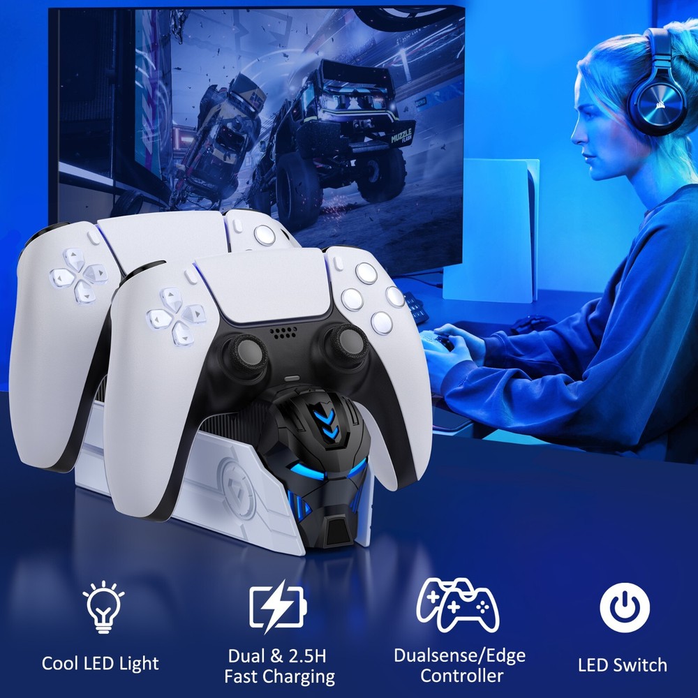 PS5 Controller Dual Fast Charger Station For Playstation 5 Dualsense Controller