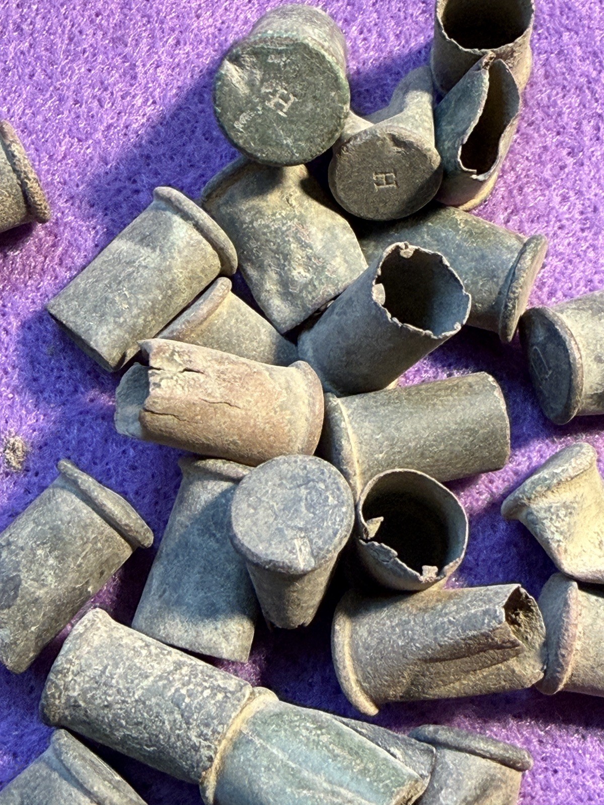 Civil War Era Dug Bullet Casings Henry "H" Stamped as well as "U", "L" and "P"