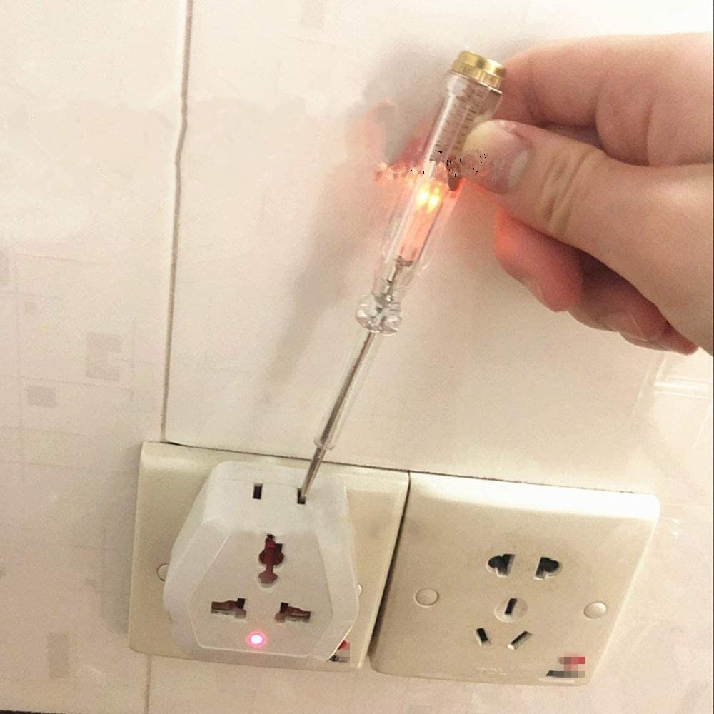 Fielect Test Screwdriver, Voltage Detector Pen Light 1Pcs, Transparent