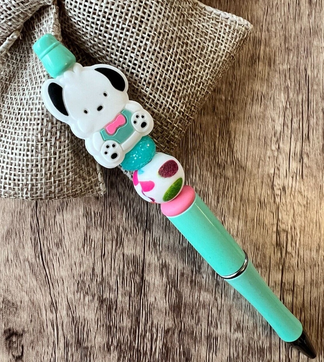 Custom beaded pen. Cute Sanrio characters! gifts, basket filler, journal, teen