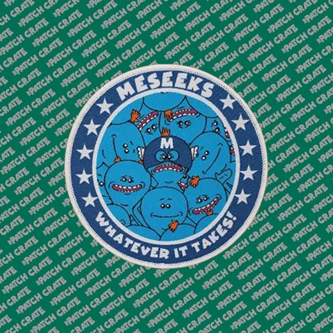 RARE! Set of 5 Patch Crate Alien Custom Patches 2pc Hook/Loop Backing