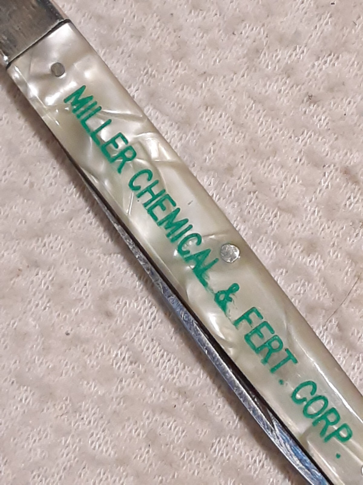 VINTAGE MURCOTT GERMANY ADVERTISING POCKET KNIFE MILLER FERTILIZER CORP BALTO MD