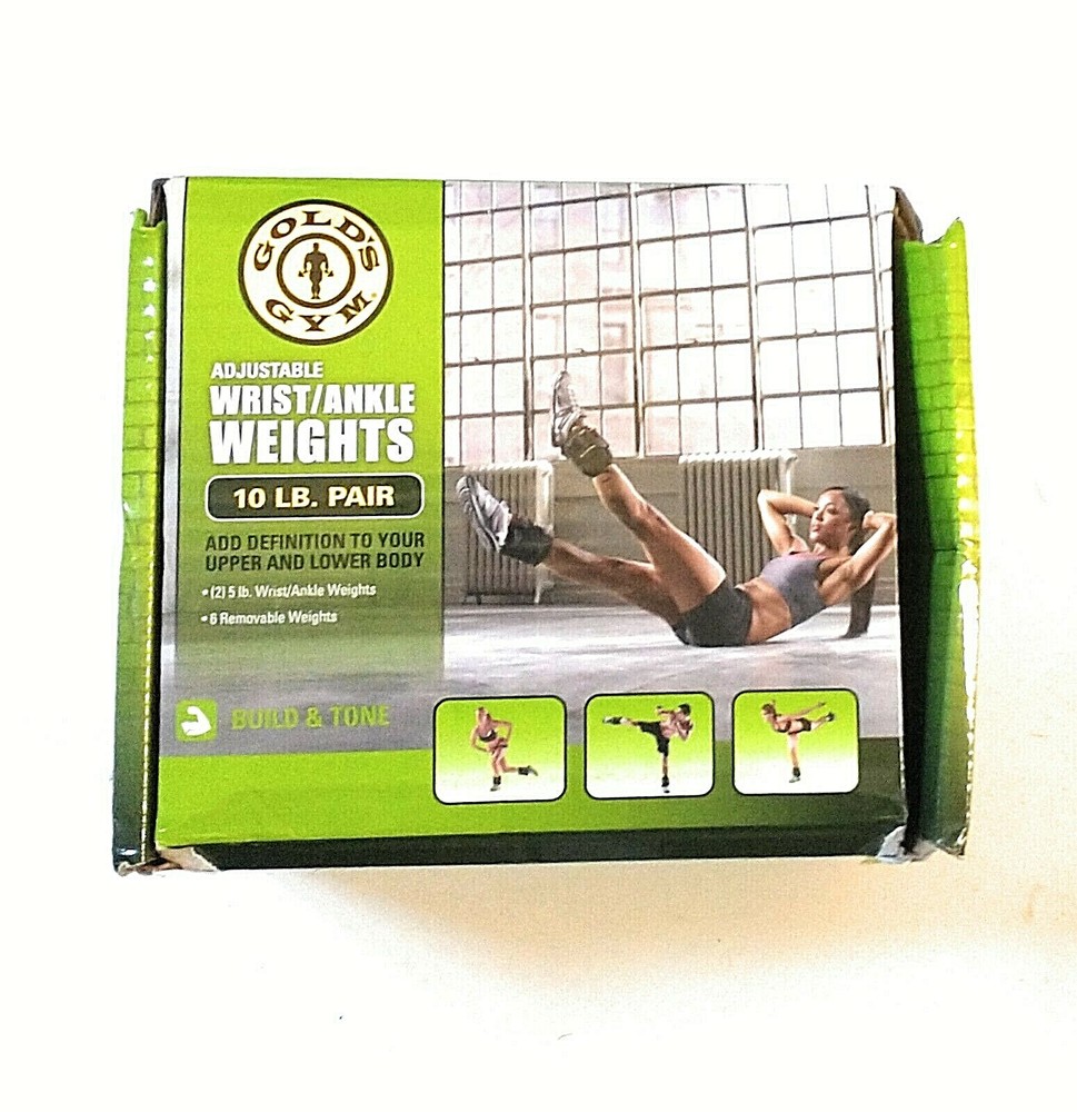 Golds Gym Weights Two 5 Pound Wrist Ankle Straps Adjustable Removable Weights