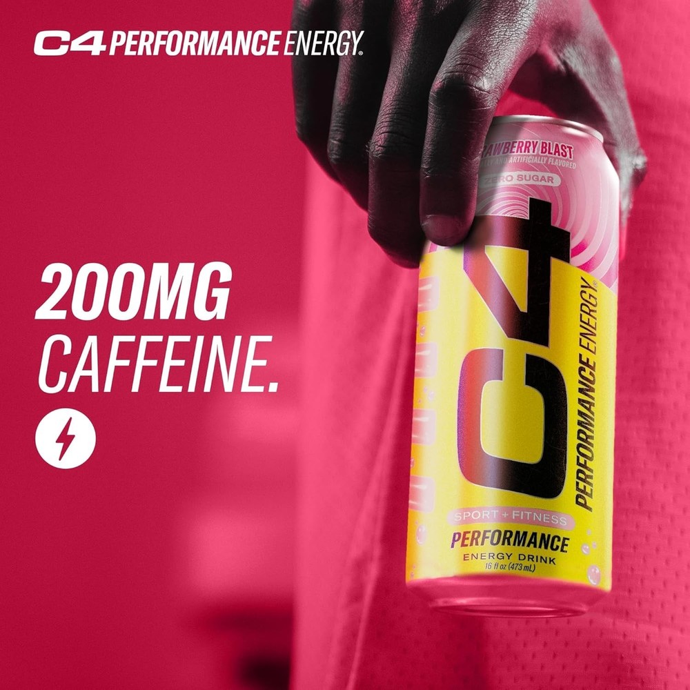 Cellucor Performance Energy Drink | Strawberry Blast | Zero Sugar Carbonated ...