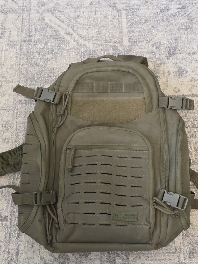Highland Tactical Green Laser Cut Backpack