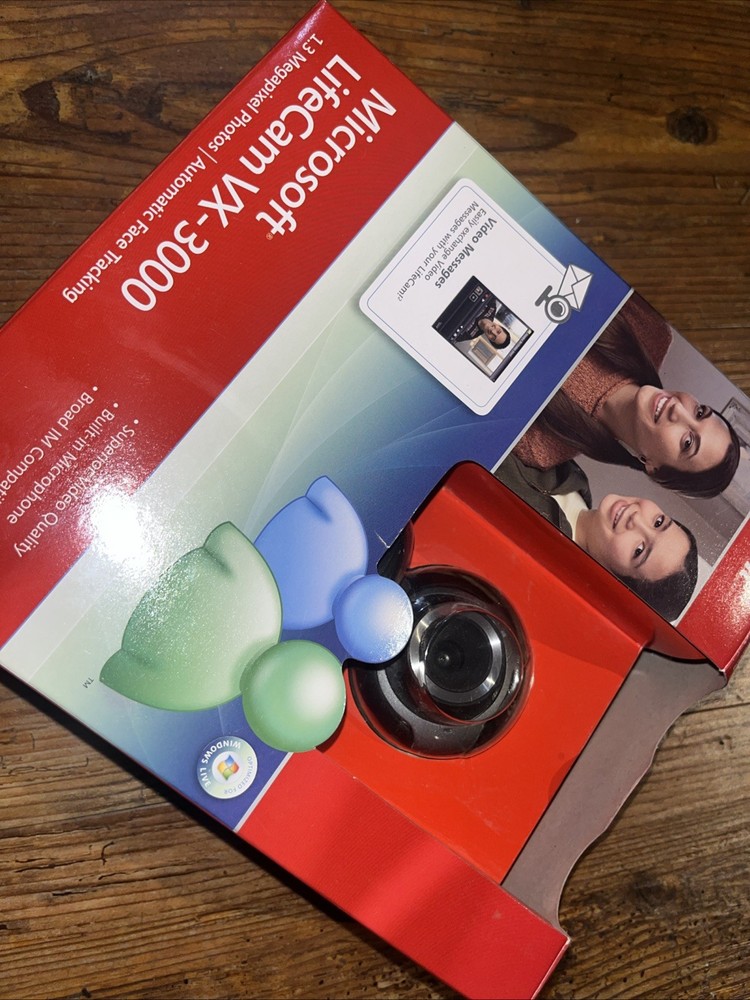 New! Microsoft LifeCam VX-3000 Webcam Model No:1076 (68A-00007) Computer Camera