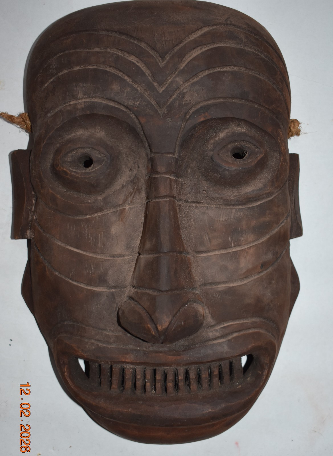 BEAUTIFUL RARE GREENLAND SHAMANS MASK, 14", 1900S