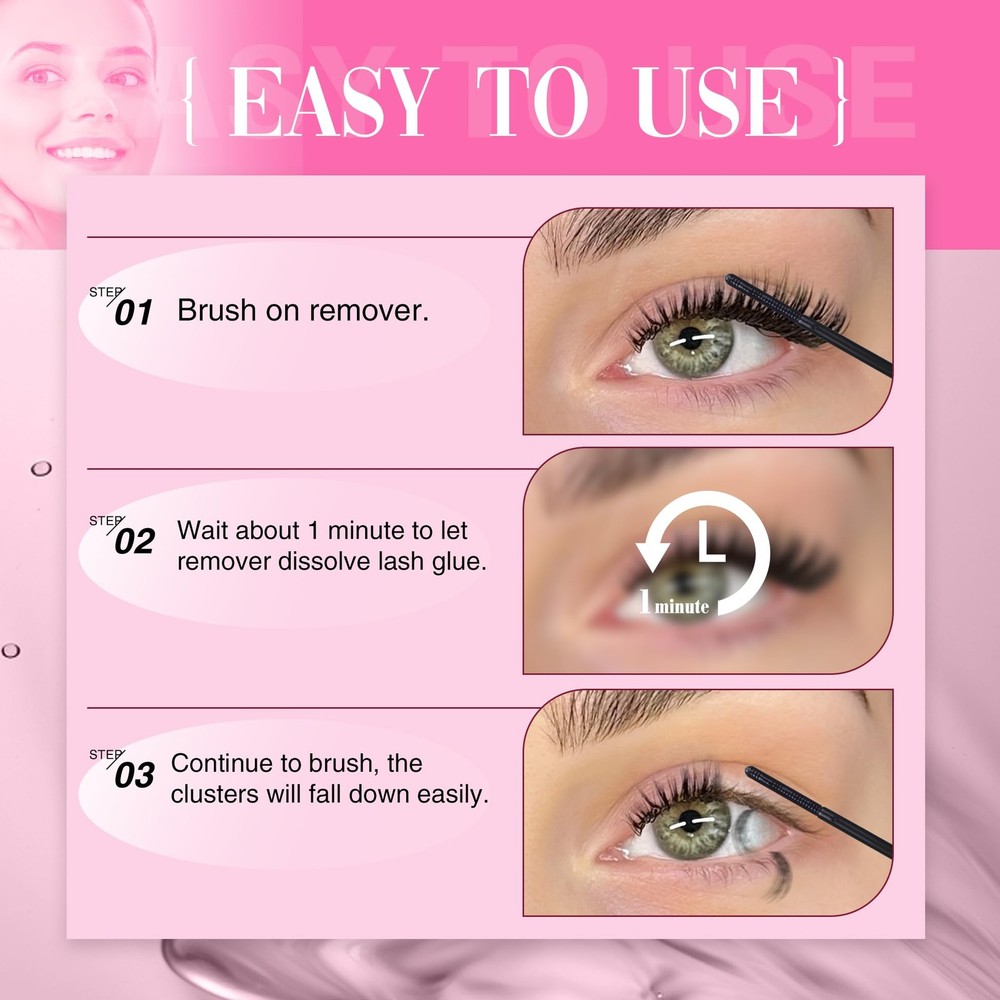 Cluster Lash Glue Remover Quick-Dissolving False Eyelash Remover for Easy Rem...