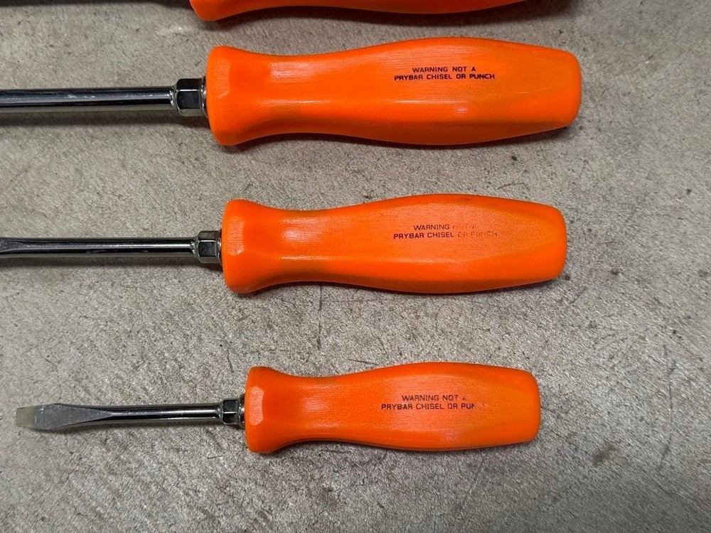 Snap-on SDD Orange 4pc Hard Grip Screwdriver Set [Used]