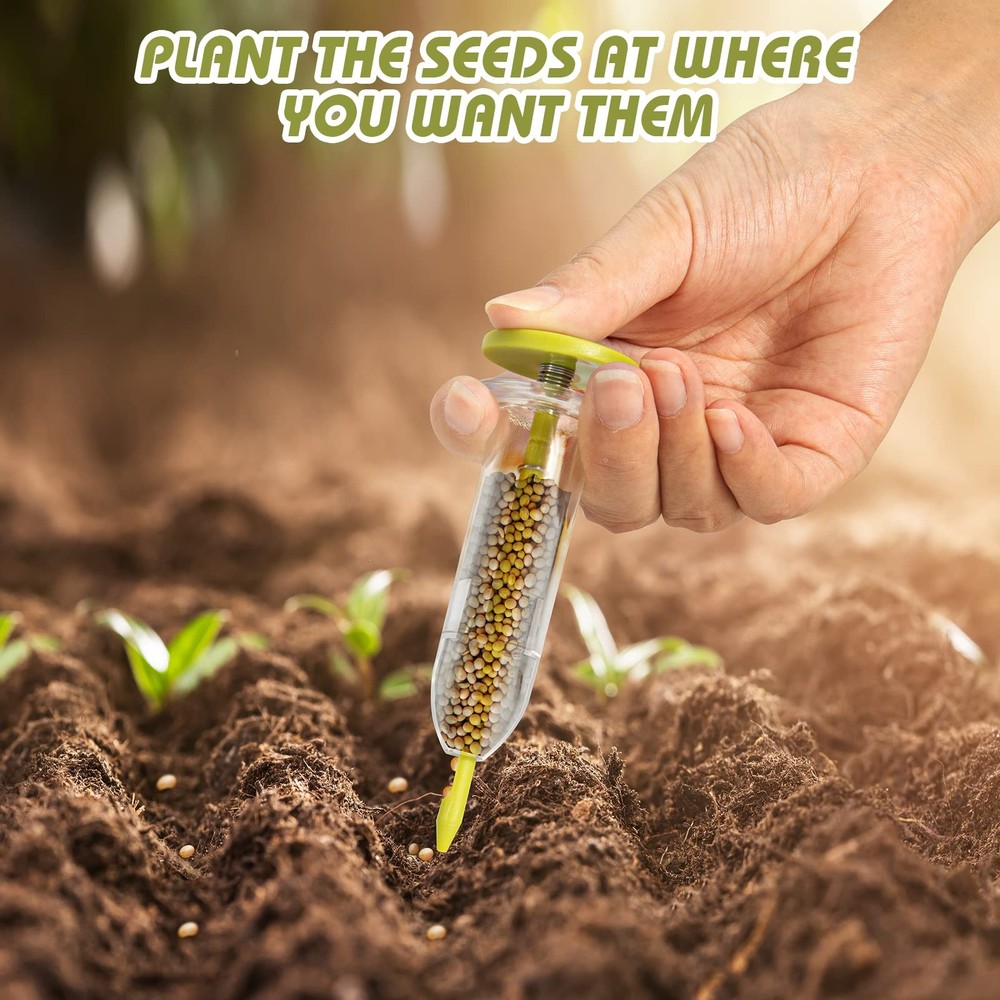 Fecsam 17 Pack Seed Planter Tool, Hand Seeder, Mini Sowing Green