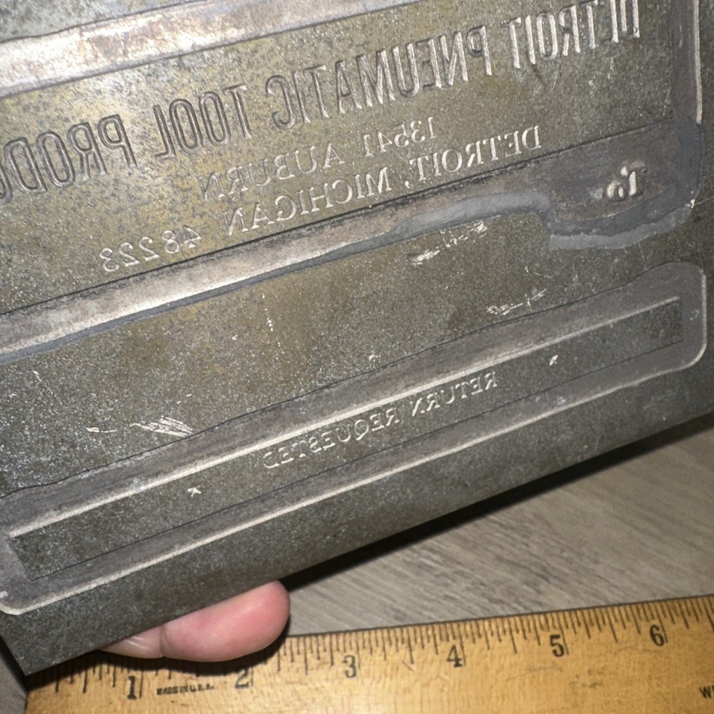 Printing Plate “ Detroit Pneumatic Tool Products “ Envelope Face, Return Reques￼