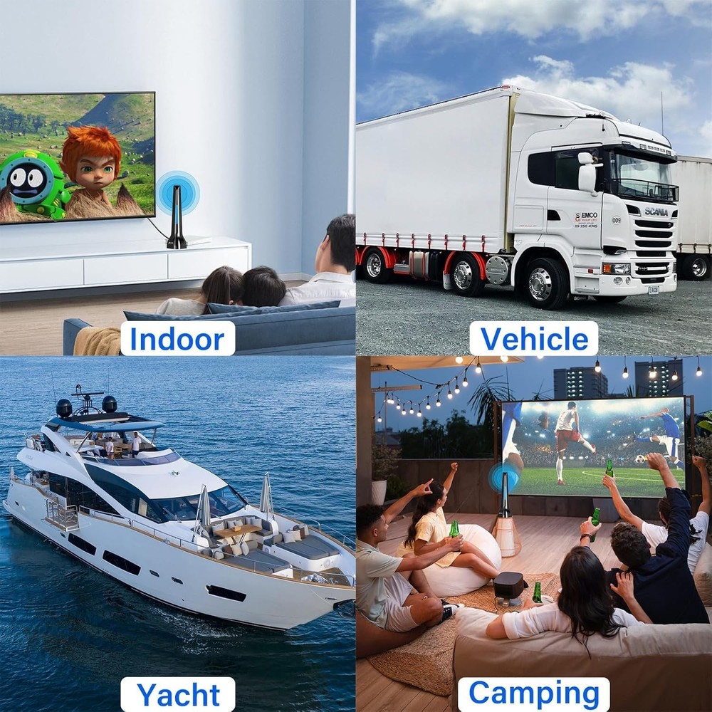 Smart TV Antenna Indoor Long Range, 360° Reception