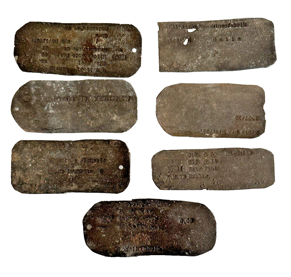 WW2 German Workers Tags X7 . Poland Dug Items Original Lot 35.00