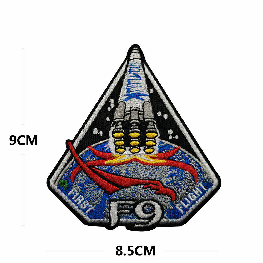 SPACEX FALCON 9 FIRST FLIGHT NASA HOOK&LOOP PATCH EMBROIDERED FASTENER BADGE 1