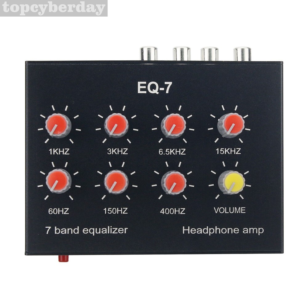 EQ-7 Headphone Amp 7 Band Equalizer Amplifier + USB DC Cable for PC Cellphone