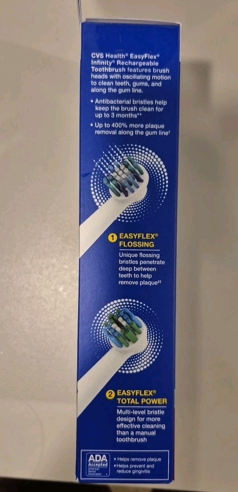 CVS EasyFlex Infinity Electric Rechargeable Oscillating Toothbrush, 2 Brush Head