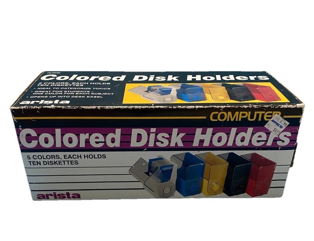Color-Coded Diskette Holders (5) Each Holds 10 - 3.5 inch Disks