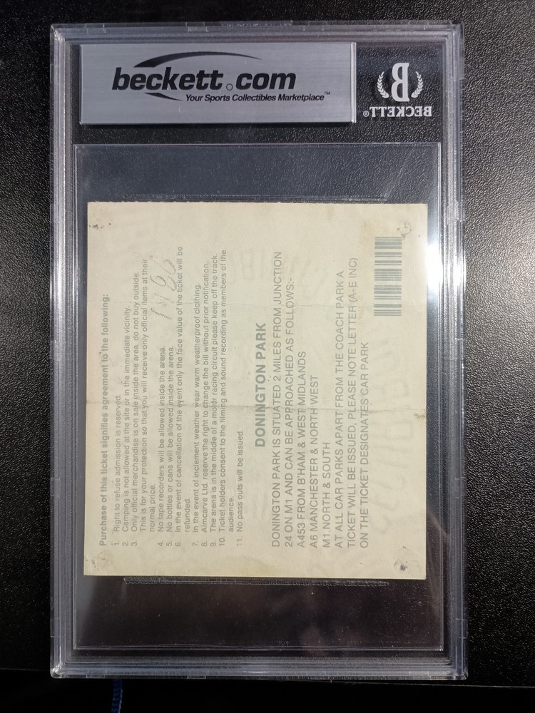 Ozzy Osbourne Monsters Of Rock Concert Ticket Donington Park 8/16/1986 Beckett