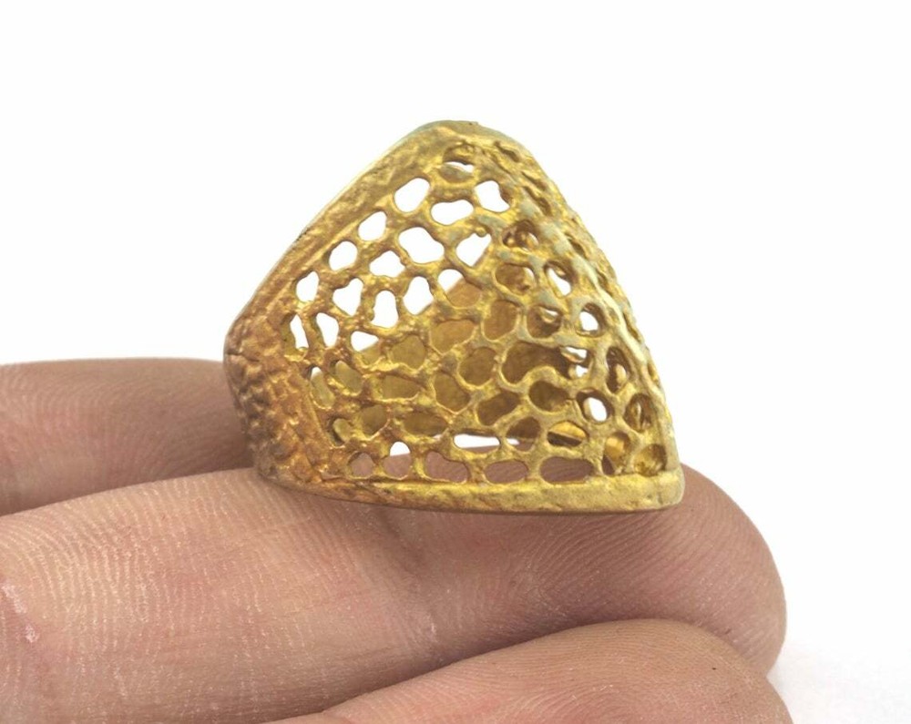 Ring Adjustable Mesh Ring Raw brass Statement ring women rings 7.5US