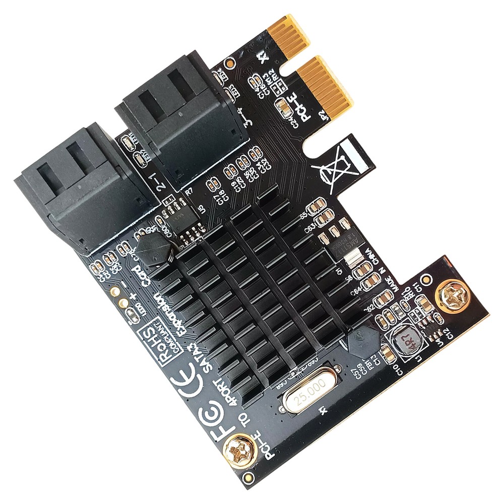 PCI-e X1 to SATA 3.0 Expansion Card 4 Port Controller Adapter Data Power Cable