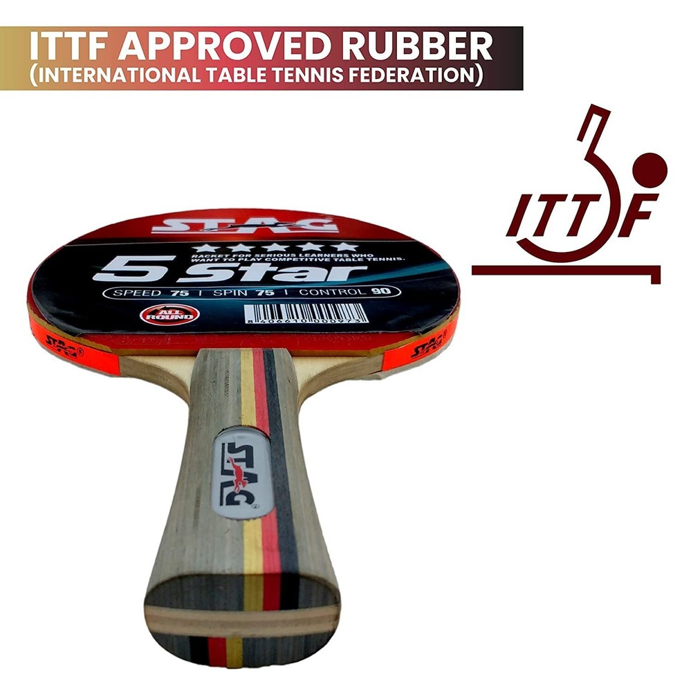 5 Star Table Tennis Racquet Intermediate ITTF Approved Beginner Intermediate