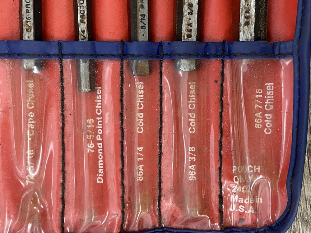 Proto No 2 12 Piece Punch & Chisel Set 86A 7/16 Cold Chisel With Pouch