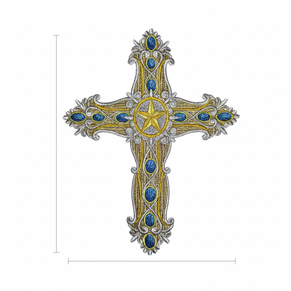 Western Sacred Cross Embroidered Patch