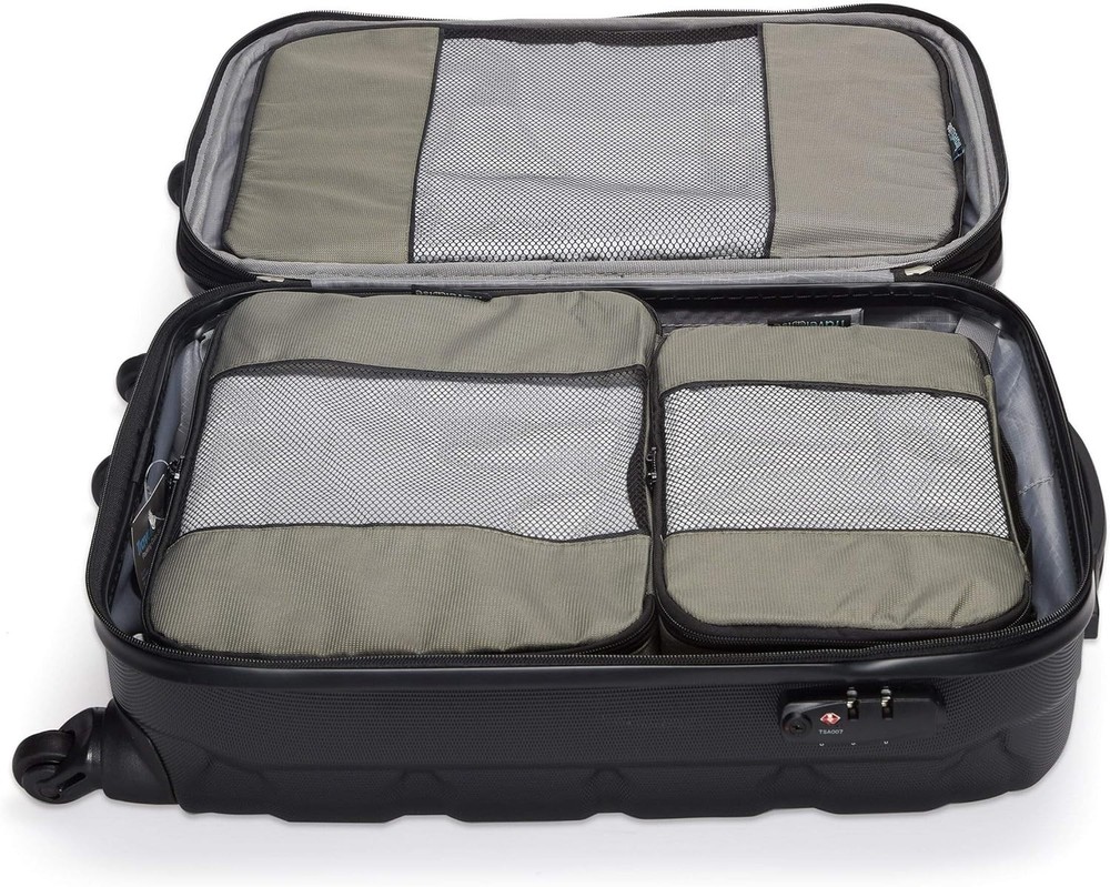 Durable 5-Piece Nylon Packing Cube System for Travel Silver