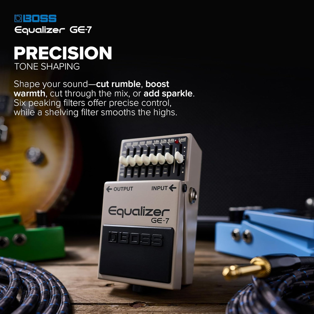 GE-7 Equalizer | Compact Graphic Equalizer Pedal | Tailored for Guitarists | 7 B