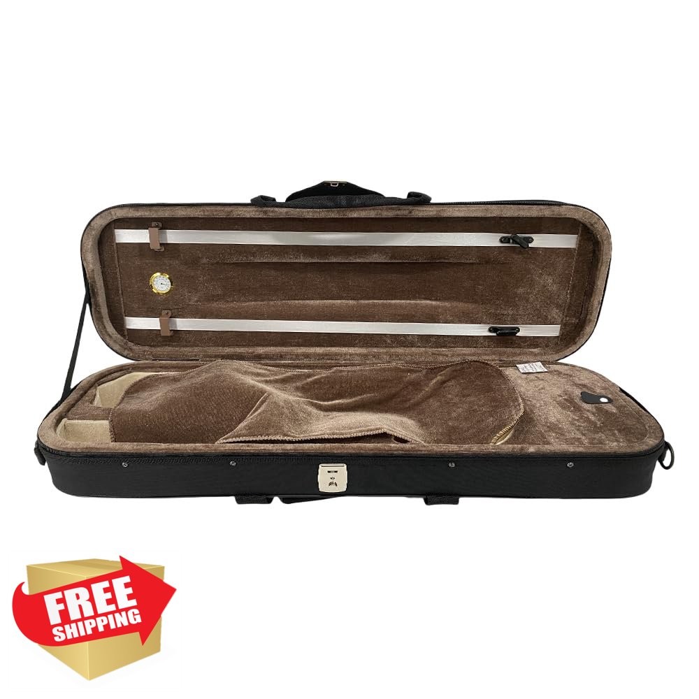Vetimobato 4/4 Violin Case Black Hard Shell Lightweight Backpack