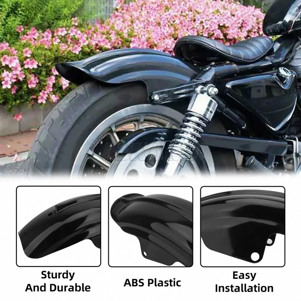 Generic Black Short Rear Motorcycle Fender - ABS Plastic